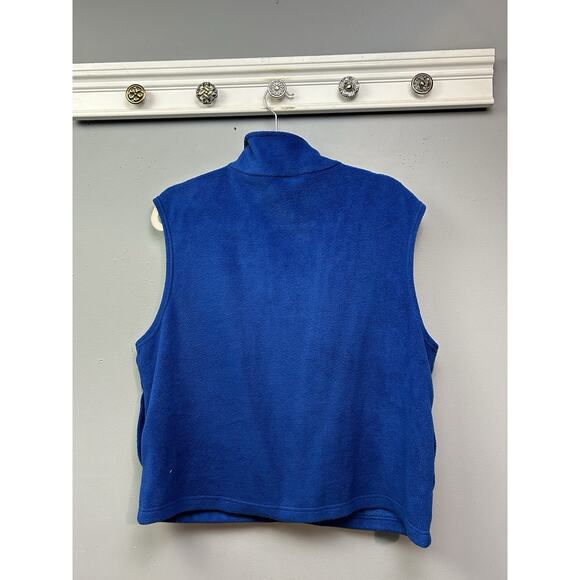 Team USA Olympic Committee Fleece Vest Womens Large Blue Solid Logo Full Zip - Picture 2 of 9